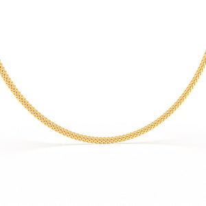 Gold Cuban chain necklace featuring a black nano chip near the clasp that contains the full Quran, displayed on a white background.
