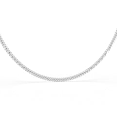 Silver Cuban chain necklace featuring a black nano chip near the clasp that contains the full Quran, displayed on a white background.