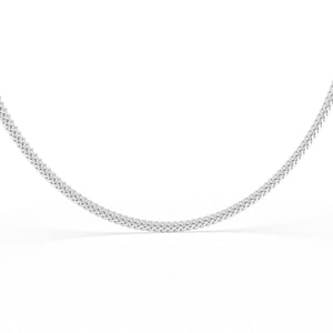 Silver Cuban chain necklace featuring a black nano chip near the clasp that contains the full Quran, displayed on a white background.